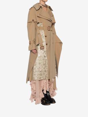 Alexander McQueen Trench Coat with Floral jacquard Patchwork