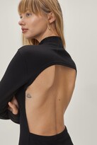 Thumbnail for your product : Nasty Gal Womens Recycled Backless Long Sleeve Bodycon Dress - Black - 10
