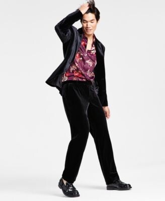 INC International Concepts Mens Velvet Blazer Floral Dress Shirt Velvet Dress Pants Created For Macys
