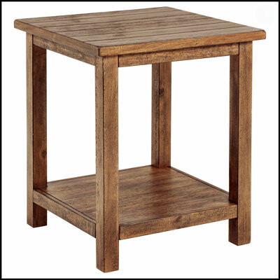 August Grove Castleton Distressed Brown Wood End Table With Additional Storage Shelf For Cozy And Stylish Living Spaces