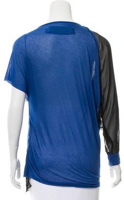 Yigal Azrouel Silk-Trimmed Colorblock Top