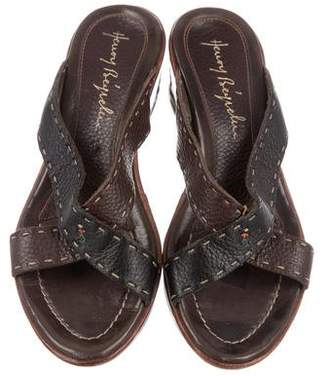 Henry Beguelin Leather Slide Sandals