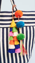 Thumbnail for your product : JADEtribe Valerie Small Beach Multi Pom Tote