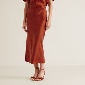 seed silk midi skirt