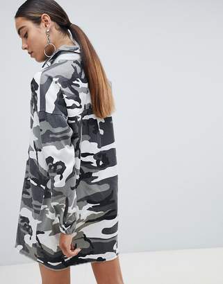 Missguided shirt dress in camo