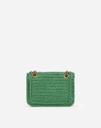 Dolce & Gabbana Medium crochet raffia Devotion bag