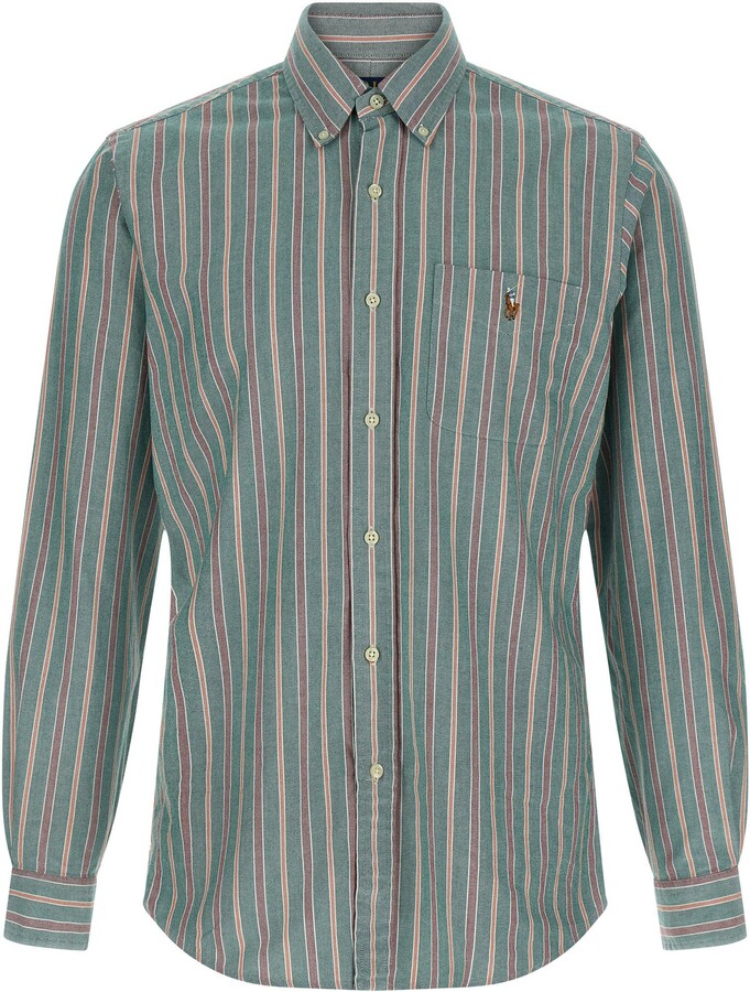 Polo Ralph Lauren Button-Down Striped Shirt Shirt And Blouse Green