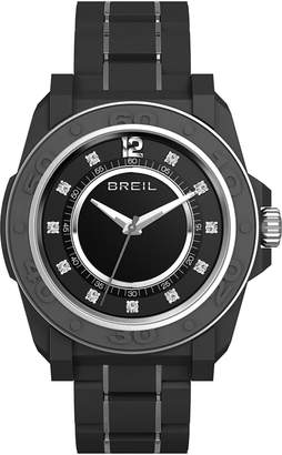 Breil Milano Women's Quartz Watch with Black Dial Analogue Display and Black PU Bracelet TW0837