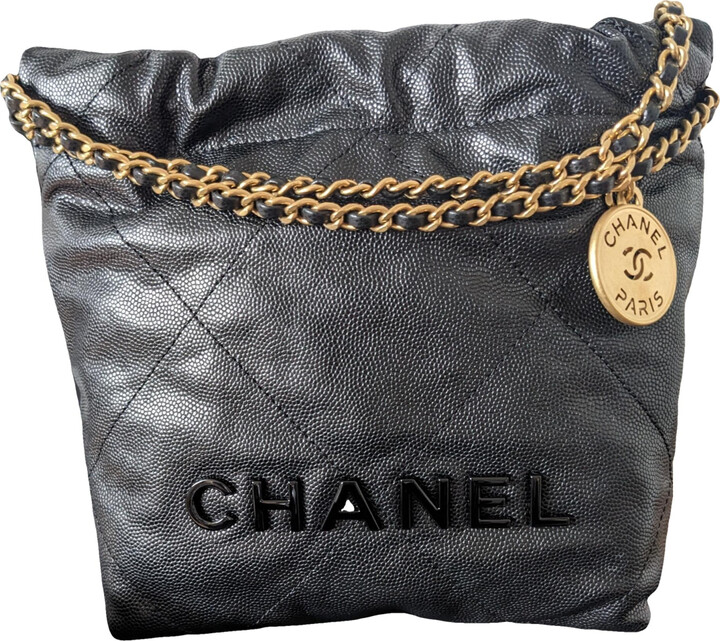 Chanel 22 leather mini bag Chanel Black in Leather - 35554887