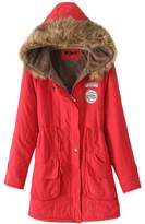 Thumbnail for your product : Win8Fong Women's Fashion Thicken Fleece Faux Fur Hooded Parka Winter Coat (, M)
