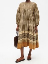 Thumbnail for your product : Story mfg. Mon Checked Cotton Dress - Brown Multi