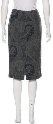 Ralph Lauren Black Label Paisley Wool Knee-Length Skirt