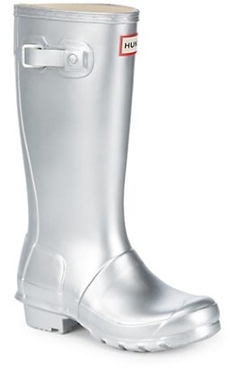 hunter silver rain boots