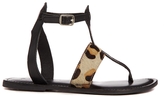 Thumbnail for your product : Warehouse T-Bar Animal Print Toe Post Flat Sandals
