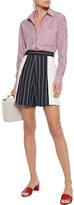 Thumbnail for your product : Tome Canvas-paneled Striped Crepe Shorts