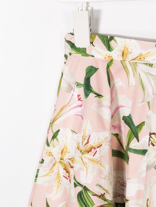 Dolce & Gabbana Children Floral Pleated Skirt