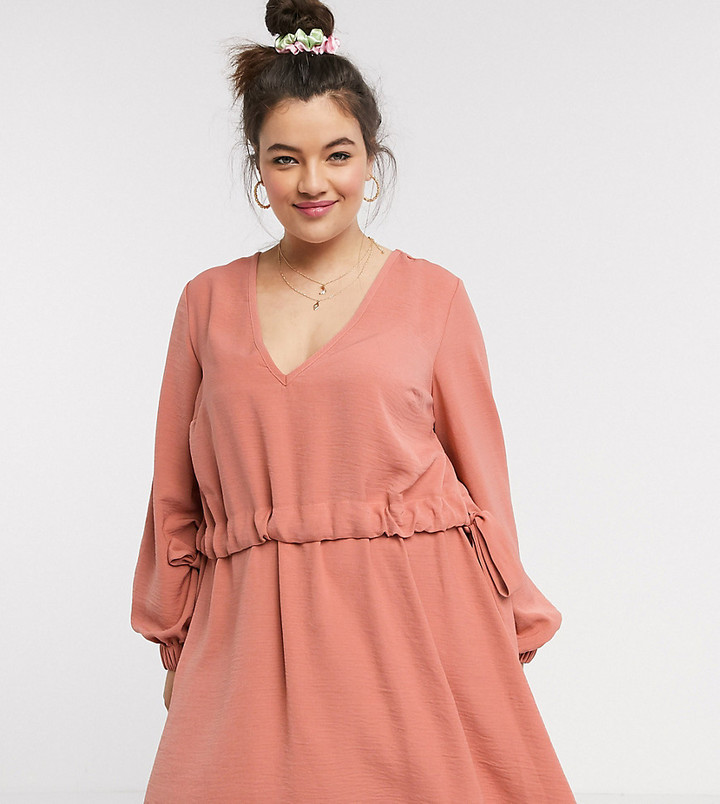 asos pink long sleeve dress