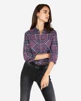 Thumbnail for your product : Express Plaid Two Pocket Boyfriend Flannel Shirt