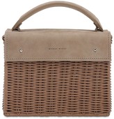 Thumbnail for your product : Wicker Wings Kuai Rattan & Suede Bag