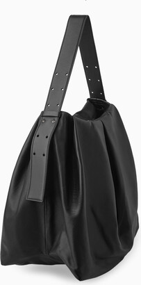 COS Oversized Pleated Shoulder Bag - Leather - ShopStyle