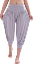 Thumbnail for your product : HOEREV Brand Super Soft Modal Spandex Harem Yoga/ Pilates Capri Pants Cropped Pants