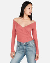 Thumbnail for your product : Express One Eleven Off The Shoulder Surplice Top