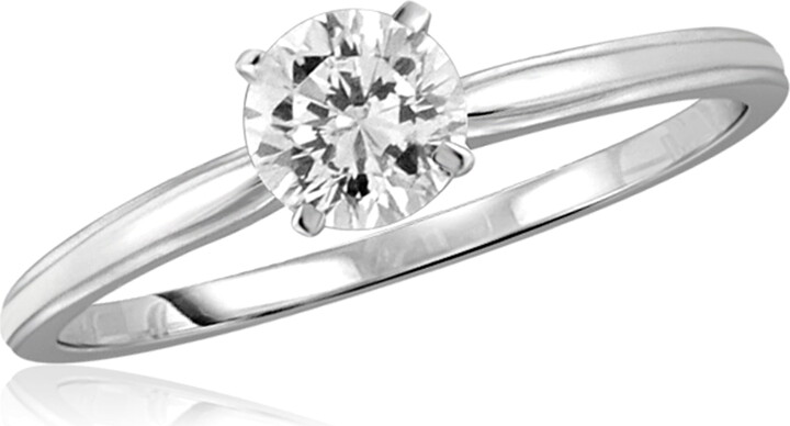 Diamonice 3/4 Carat T.W. White Cubic Zirconia (AAA) Sterling Silver Solitaire Ring