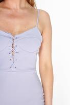 Thumbnail for your product : boohoo Petite Ava Lace Up Front Bodycon Dress
