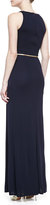 Thumbnail for your product : David Meister Sleeveless Cowl-Neck Belted Gown, Navy