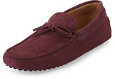 Thumbnail for your product : Tod's Stamped Nubuck Tie Driver, Wine