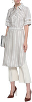 Thumbnail for your product : Piazza Sempione Belted Striped Oxford Tunic