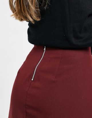 ASOS DESIGN tailored a-line mini skirt in wine