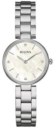 Bulova Diamond and Mother-of-Pearl Stainless Steel Watch
