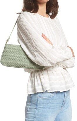 Mali & Lili Woven Vegan Leather Baguette Shoulder Bag