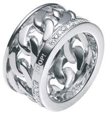 JOOP! Women's Ring 925 Sterling Silver Rhodium Plated Crystal Zirconia Ring White