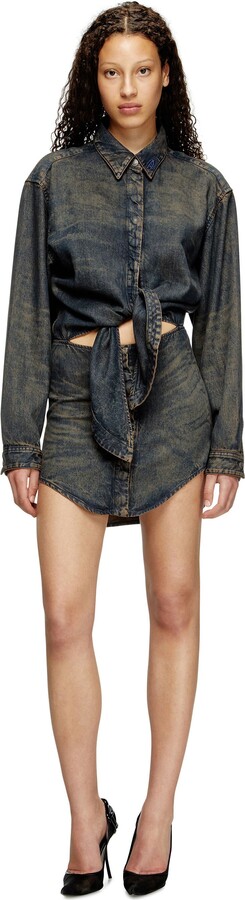 Dress in fluid denim