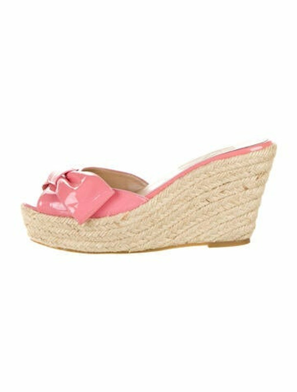 pink bow wedges