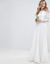 Thumbnail for your product : ASOS Edition EDITION Long Sleeve Lace Bodice Maxi Wedding Dress with Pleated Skirt