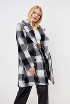 Thumbnail for your product : Nasty Gal Womens Check Faux Fur Coat - Black - L