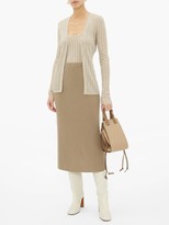 Thumbnail for your product : Allude Rib-knitted Cashmere Midi Skirt - Brown