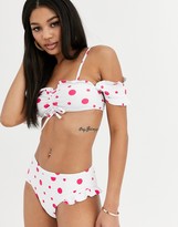 Thumbnail for your product : Playful Promises polka dot bardot bikini top
