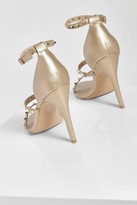 Thumbnail for your product : boohoo Triple Strap Studded Stiletto Heels