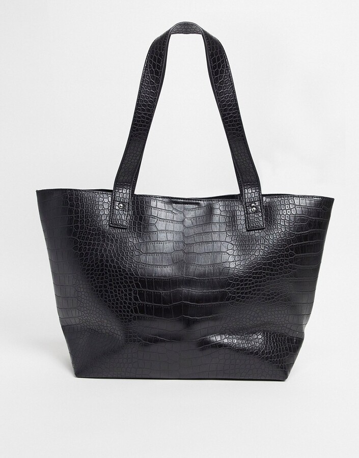 ASOS DESIGN croc bonded shopper bag - ShopStyle
