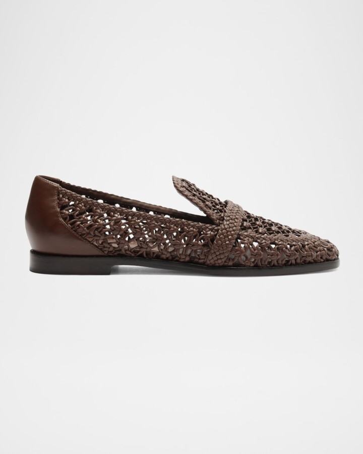Alexandre Birman Jane Woven Leather Loafers