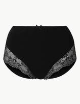 Thumbnail for your product : M&S Collection Cotton Rich Lace Cuffed Full Briefs