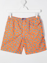 Thumbnail for your product : Mc2 Saint Barth Kids TEEN Jean crocodile print swim shorts