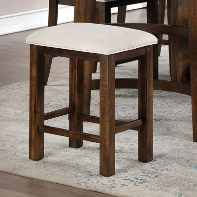 Millwood Pines Modern Bar Stool Set Of 2Pcs Counter Height Stools With Fabric Cushion And Slat Back For Dining Room