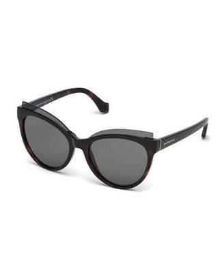 Balenciaga Gradient Acetate Cat-Eye Sunglasses, Black