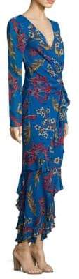 Etro Silk Floral-Print Ruffle Dress