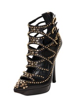 Thumbnail for your product : Versace 130mm Calf Studs Cage Boots